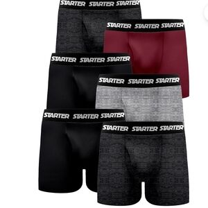 Starter Men's Boxer Briefs - Black, Gray, Red 6 Pair